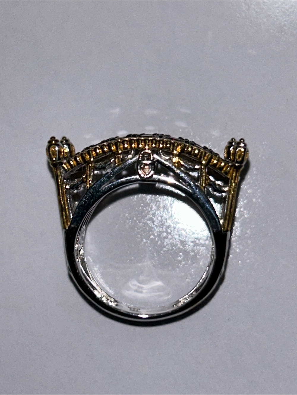 NWT Gems En Vogue Designer Palladium 14k Accent Genuine Garnet Bridge Ring - Picture 9 of 13